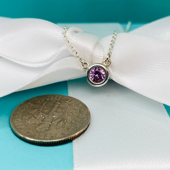 Tiffany & Co. Peretti by the yard pink sapphire 925 16” necklace box MSRP $600 - Picture 6 of 10